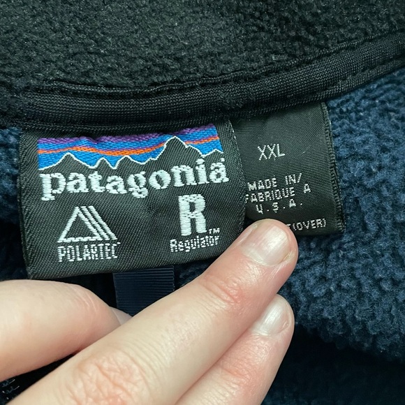 Vintage Made in USA Patagonia R2 Regulator Navy Blue Deep Pile Fleece, Size XXL - Picture 7 of 9